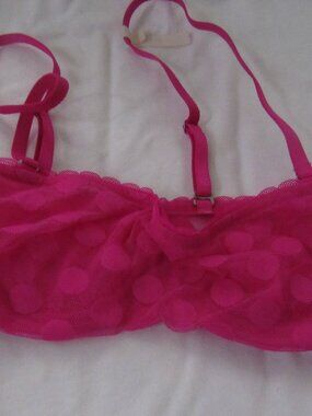 Aerie Pink Polka Dot Bra  Size 32B  NWOT